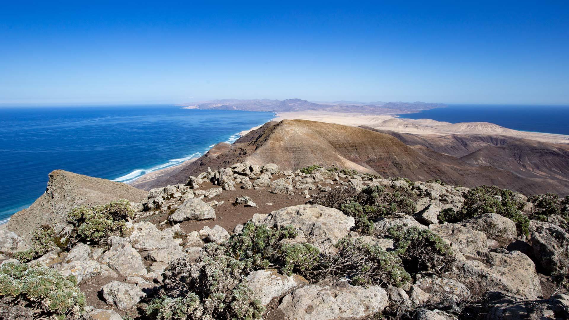 Ausblick auf die Landenge am Istmo de la Pared, Fuerteventura
