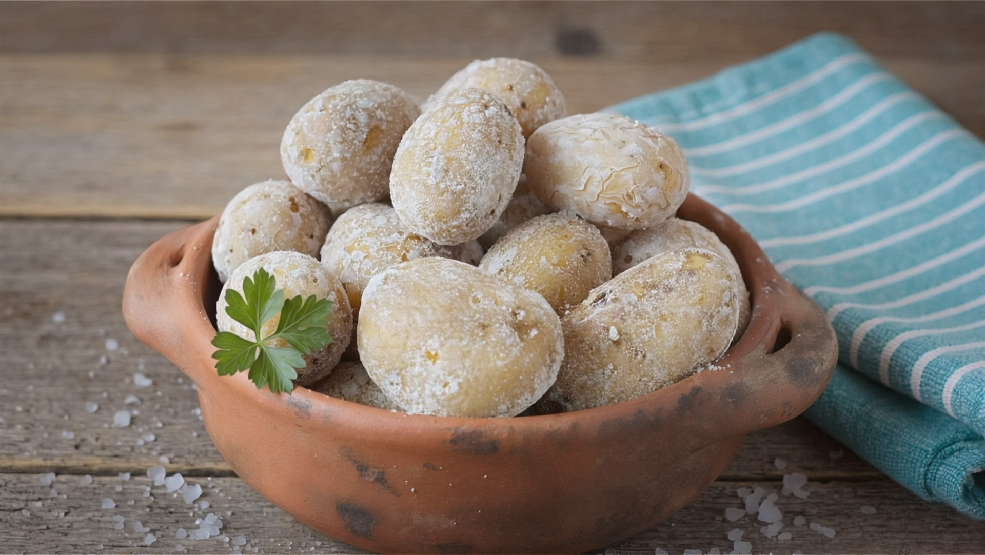 Papas Arrugadas – Runzelkartoffeln mit Salzkruste, Fuerteventura